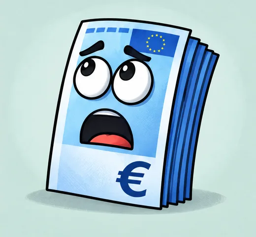 Euro notes glancing at the new arrival